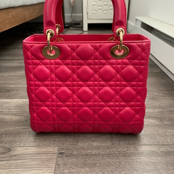 SOLD Lady Dior Medium Pink Lambskin - Picture 3 of 10